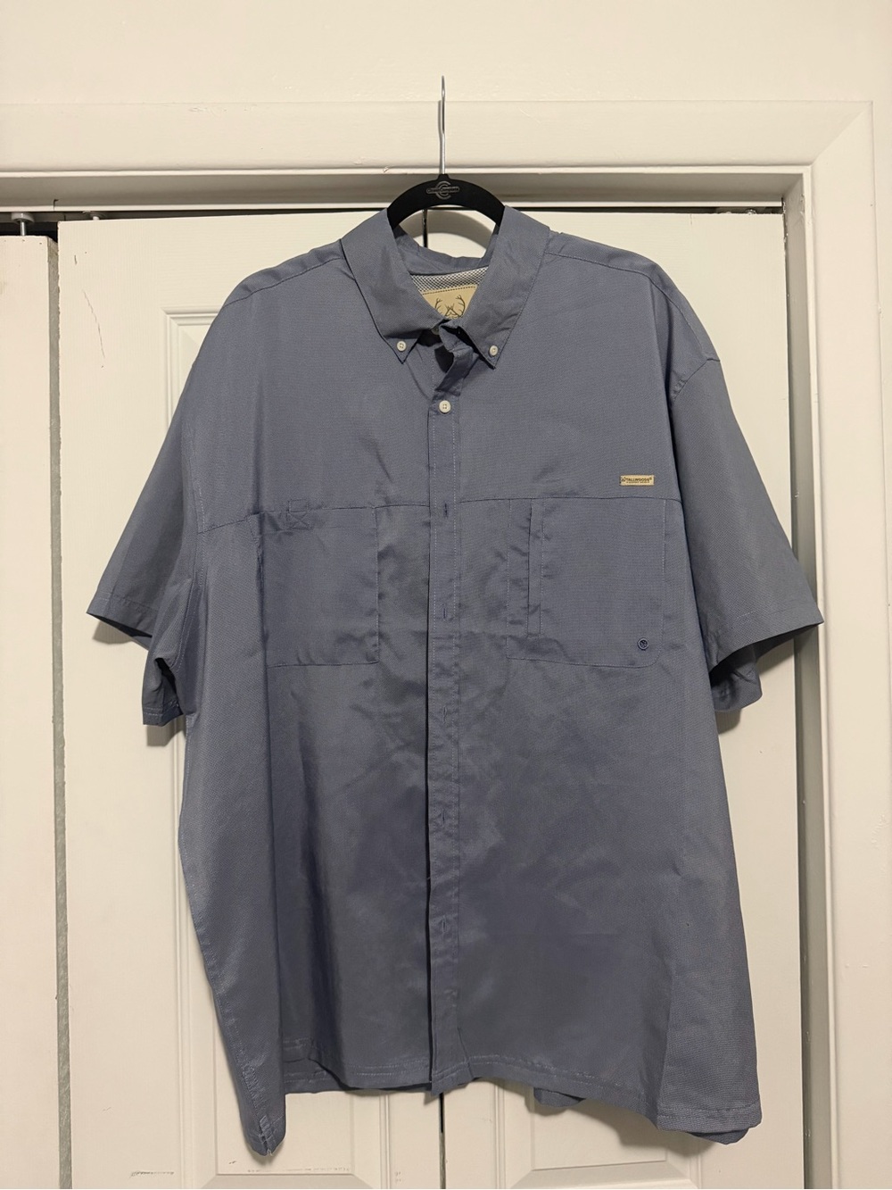 Casual Short-Sleeve Button-Down Shirt in Blue